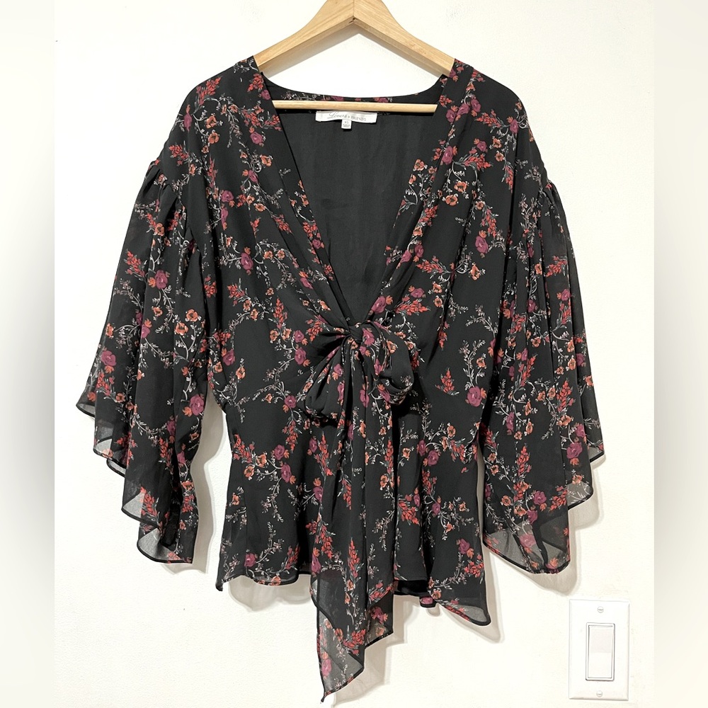 Whimsigoth Lovers and Friends Beckett Top Dark Autumn Floral XS fairy grunge